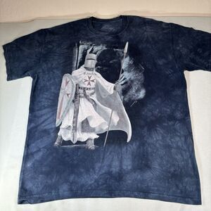 The Mountain Mens T-shirt Knights Templar Crusader Retired Logo Size XL Blue Y2K